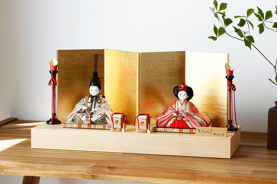 木目込み雛人形 月 - つき - 12号 親王飾り