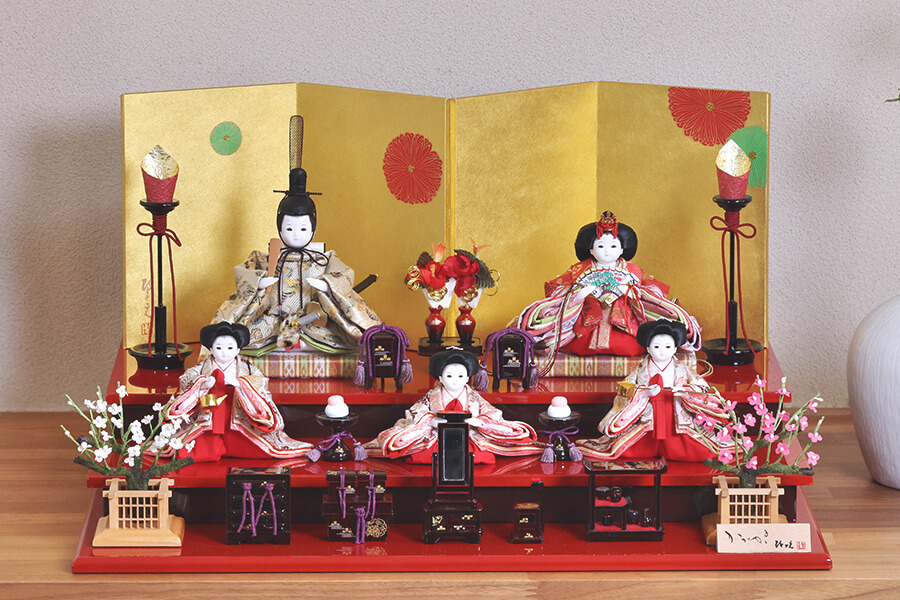 衣裳着雛人形 - 月 - つき - 13号 - 五人飾り