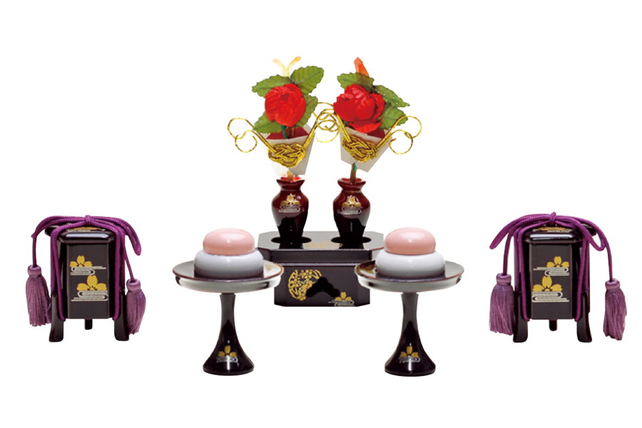 雪輪牡丹桜15号3点 - 三宝・貝桶・高坏 - 溜