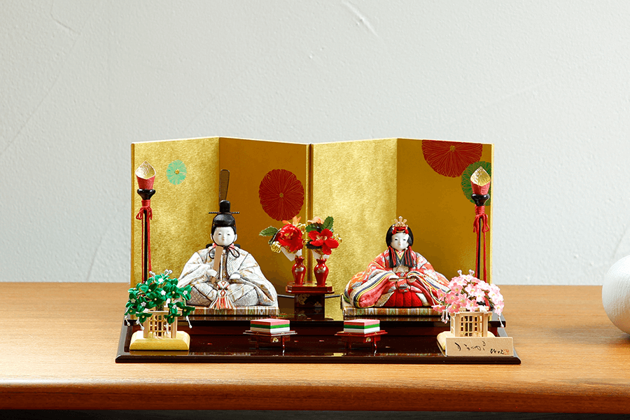 京都 島津 王朝 雛人形 五人飾り ガラスケース付き 照明 オルゴール